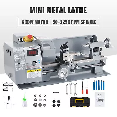 8x14  Mini Metal Lathe Digital Variable Speed Metalworking Machine 2250RPM 600W • $503.99