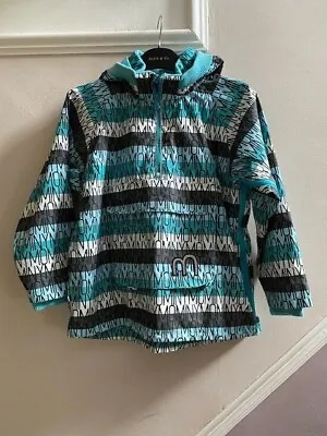 Minymo Childs Turquoise Paterned Cagoule Style Jacket Coat Size 128 8-9 Years • £5.95
