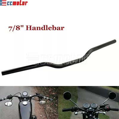 Black Handlebars - 7/8  Low Rise Motorcycle Bar For Harley Chopper Bobber Honda • $22.07