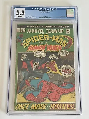 Marvel Team-Up #3 Spider-Man Human Torch Morbius | CGC 3.5 White Pages RARE! • $69.99