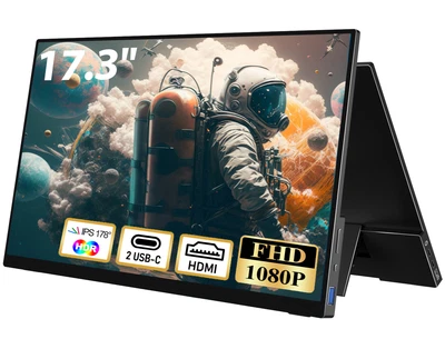 $132.59 • Buy 17.3  Portable Monitor 1920*1080 Second Display For PS PS 4 PC Laptop Xbox 360