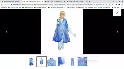 Girls Size 5/6 Disney Frozen ELSA Travel Costume Dress NWT  • $45.90