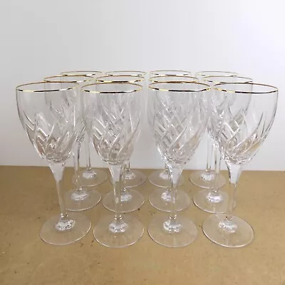 12 Mikasa Crystal Rendezvous Gold 8.75  Water Goblets Glasses • $259.99