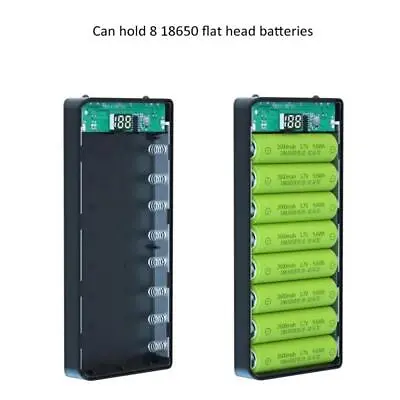 Type-C 8Pcs 18650 Battery Case LCD Display Power Bank DIY Charger Box Cell Phone • $12.34