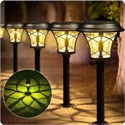 BEAU JARDIN 8 Pack Glass Solar Pathway Landscape Lights LED Stainless Steel  • $69.99