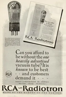 $10.95 • Buy Vintage Print Advertisement Ad 1927 Auto Part RCA Radiotron Vacuum Tube Radio Ad