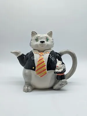 Vintage Mary Ann Baker Magicians Cat W Rabbit In A Hat Tea Pot Otagiri • $44