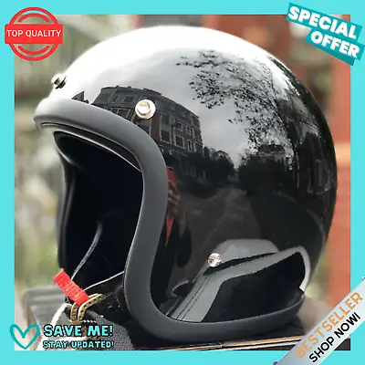 Motorcycle Helmet Japanese Low Profile VINTAGE Fiberglass Shell 3/4 Open Face • $89.99