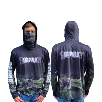 Rapala Camo Hooded Long Sleeve Fishing Shirt With Built-In Face Mask • $79.95