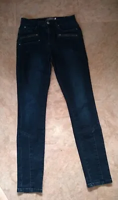£9.99 • Buy Ladies Mint Velvet Dark Blue Zip Pocket Skinny Jeans 8r 28w/29l
