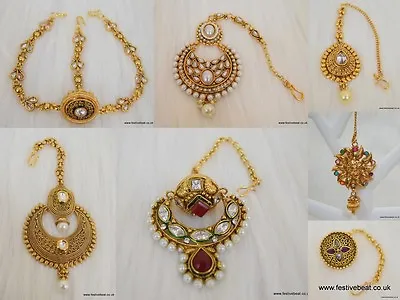 £6.02 • Buy Mangtika Matha Patti Bor Maang Tikka Forhead Jewellery Indian Bollywood Bridal