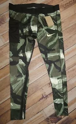 Nike Pro Dri Fit Compression Tights Mens Size XXXL 3XL Camo Green NWT • $21.99