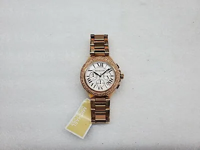 Michael Kors Camille Chronograph Date Rose Gold Women's Watch Mk5636 Pre-owned • $99.95