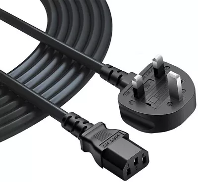 5m Long IEC Kettle Lead Power Cable 3 Pin UK Plug PC Monitor C13 Cord-Fast • £9.90