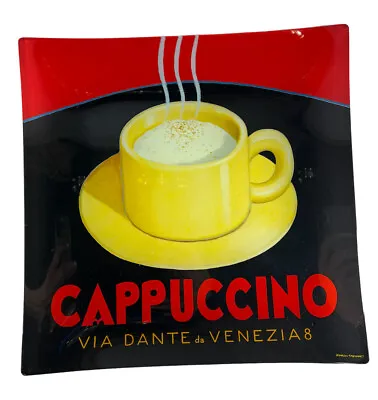 Marco Fabiano Cappuccino Via Dante Da Venezia8 Art Glass Plate Coffee Wall Art • $249