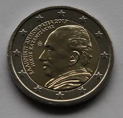 GREECE 2 € Euro Commemorative Coin 2017 - Nikos Kazantzakis • $5.50