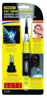 General Tools: 8-in-1 Lighted Precision Screwdriver Free Shipping • $12.99