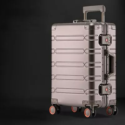 All Aluminum-Magnesium Alloy Travel Suitcase Men'S Business Rolling Luggage On W • $159.62