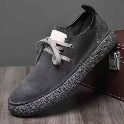 Men Fashion Flat Shoes Lace-Up Oxfords Faux Suede Leather Shoes Vintage New • $69.58