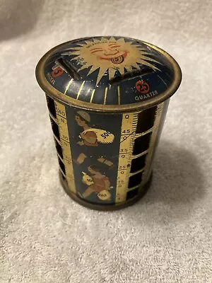 Vintage Tin Litho Rotary Coin Bank L Kreigsfeld PAT. APPLIED FOR USA Sunshine • $34.99