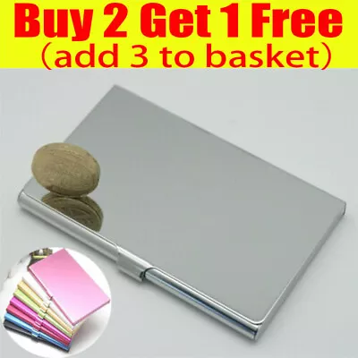 £3.02 • Buy Aluminum Pocket Business Credit Debit Card Case Metal Box Holder Wallet