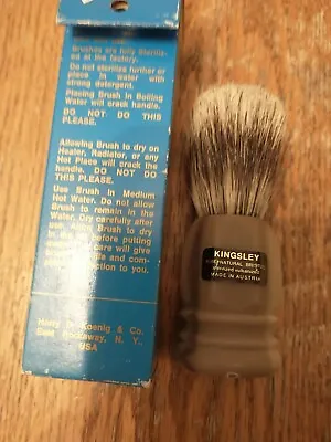 Vintage NOS New Old Stock Kingsley Barber's Shaving Brush Pure Natural Bristle  • $31.59
