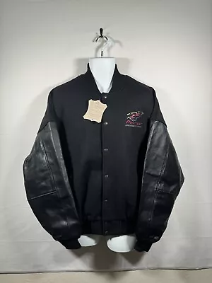 NWT Vintage 90s Pioneer Racing Luna Pier Black Jacket Wool Varsity Letterman XL • $49.99