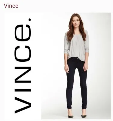 Vince. Black/Indigo Faded  Skinny Jeans Women's Size 26 Tencel/Cotton Stretch   • $18