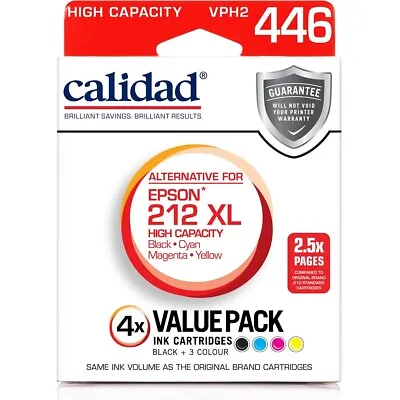 $62.75 • Buy Calidad Alternative For Epson 212 Xl Printer Ink Cartridges 4pk