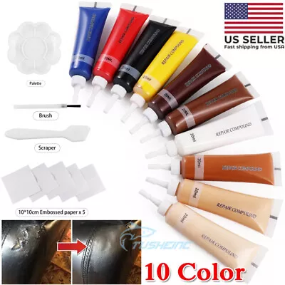 Leather Repair Filler Cream Vinyl Kit For Furniture Jacket Sofa Boat Car Seat • $15.99