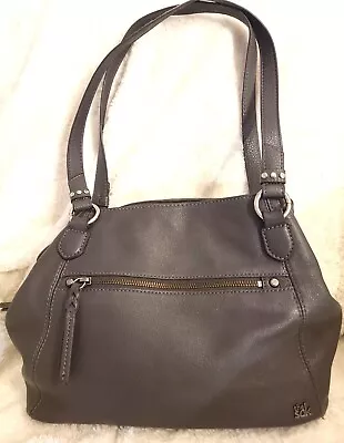 'THE SAK' Melrose Leather Shoulder Satchel Bag In Slate Grey EUC • $20