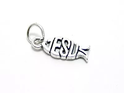 Guaranteed 925 Sterling Silver Jesus Christian Fish Christ The King Charm • $13.43