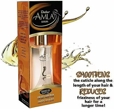 Dabur Amla Serum Snake Oil Frizz Control For Dry Frizzy Hair 50ml • $37
