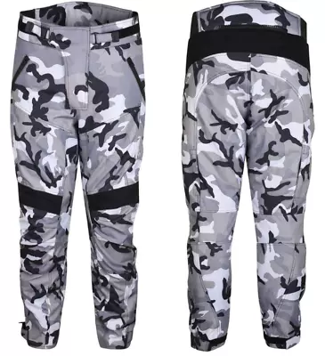 £34.99 • Buy Motorcycle Motorbike Trousers Pants Black Or Camo Armour Waterproof Cordura Zip