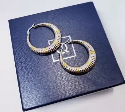 QVC Steel By Design Tri-Color Hoop Earrings • $27.29