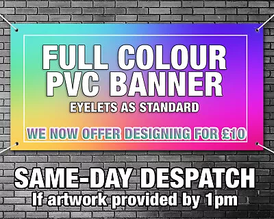 Custom Printed BANNER SIGN PVC Banners Weatherproof Birthday Advertising Outdoor • £24.50