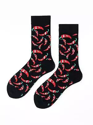 Chili Pepper Crew Socks For Men Fun Socks Funky Socks Novelty Socks • $6.32