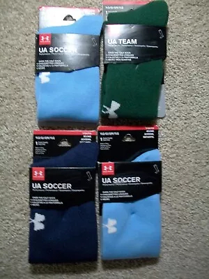 Nwt Boys Girls Under Armour Soccer Team Sport Over The Calf Ylg Socks 222 • $7.99