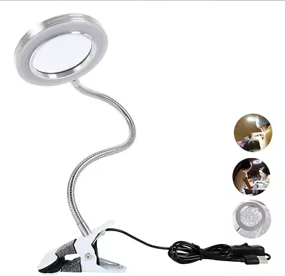 Jetcloud LED Magnifying Lamp With Clamp 8X Desk Magnifying Lamp With Illuminate • £20.79