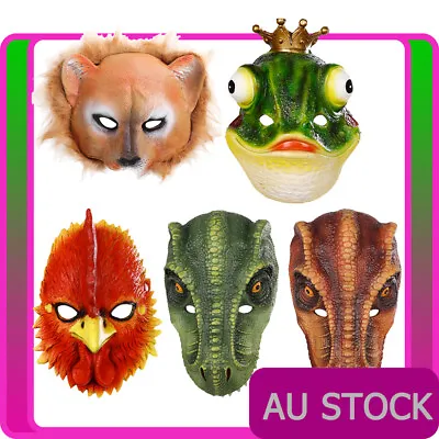 3D Unisex Masquerade Face Mask Wild Animal Costume Lion Rooster Frog Dinosaur  • $18.99