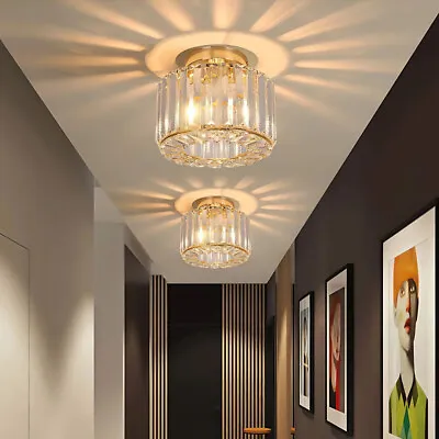 Crystal Ceiling Light Fixtures Chandelier Modern Flush Mount Pendant Lamp Shade • £25.95