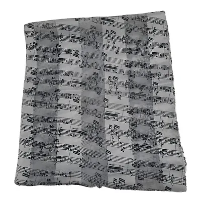 60  X 13  Music Notes Polyester Designer Scarf Vintage EUC Black & White • $6.30