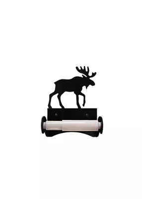 Wrought Iron Roller Style Toilet Tissue Paper Holder Moose Bathroom Home Decor • $21.99