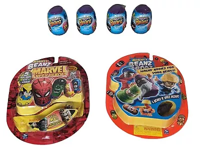 VTG Kids Toys 9 Mighty Beanz Series 1 Bodz Marvel Super Heroes With 8 Beanz Eggs • $105.88