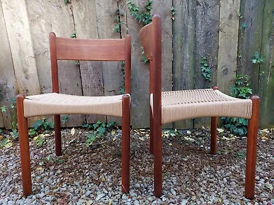 Mid Century Modern 2 Danish Corded Chairs • £399.99