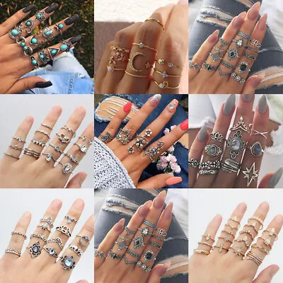 Elegant Women Midi Finger Ring Set Vintage Style Punk Boho Knuckle Rings Jewelry • $2.18