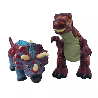 Mattel Imaginext Tyrannosaurus & Triceratops T-Rex  Walking Roaring Working • $10.99