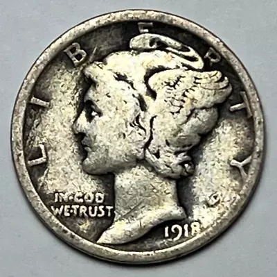 1918 S Mercury Dime 90% Silver Free Shipping RL32 • $2.50