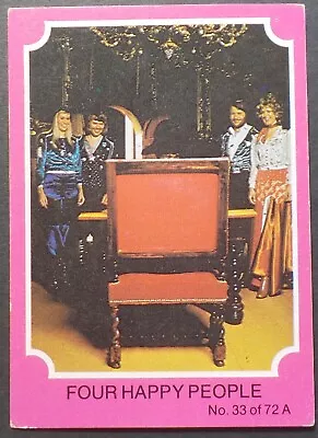 1976 Scanlens ABBA Trading Card No 33(Pink Set)(LotE1123N3)Free Postage • $9.95