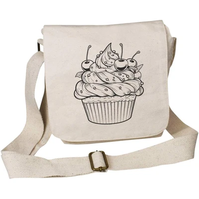 £11.99 • Buy 'cupcake' Small Cotton Canvas Messenger Bag (MS00044799)